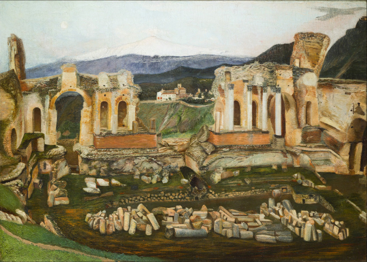 The Small Taormina, vintage artwork by Tivadar Csontvary Kosztka, 12x8" (A4) Poster