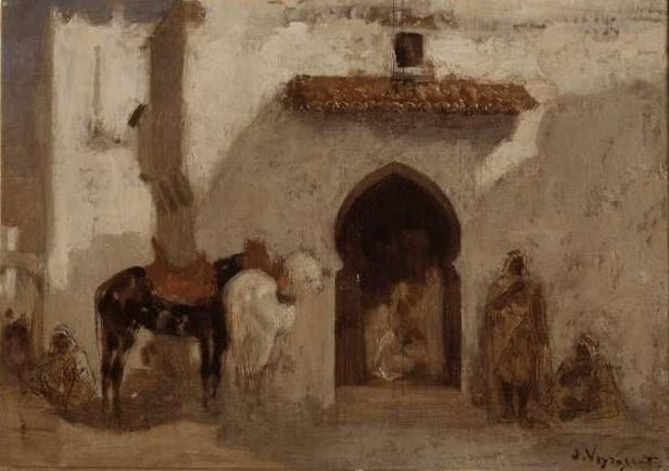 Algerian Scene, vintage artwork by Jules Jacques Veyrassat, A3 (16x12") Poster Print