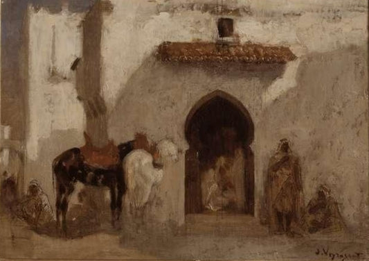 Algerian Scene, vintage artwork by Jules Jacques Veyrassat, A3 (16x12") Poster Print