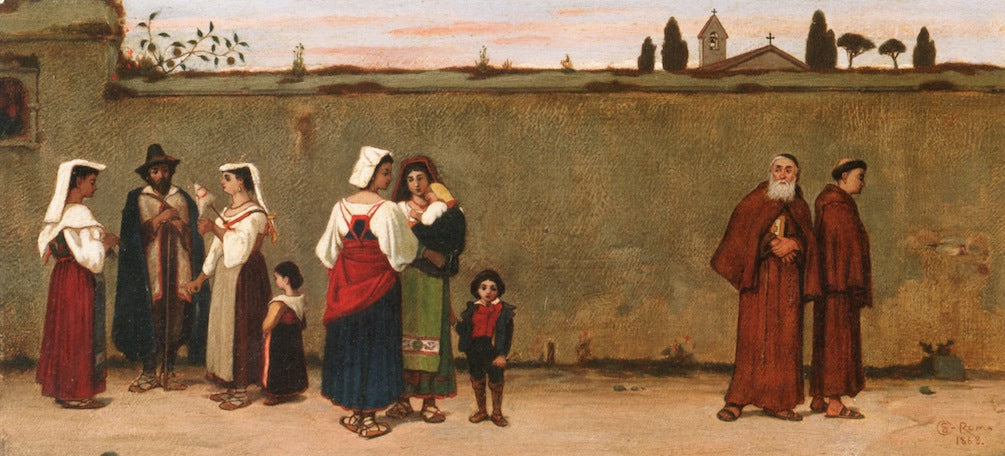 Outside the Walls, vintage artwork by Charles Caryl Coleman, 12x8" (A4) Poster