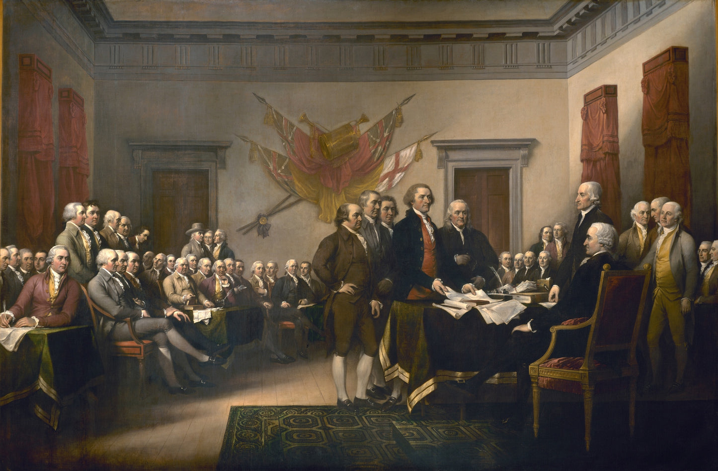 Declaration of Independence, vintage artwork by John Trumbull, 12x8" (A4) Poster