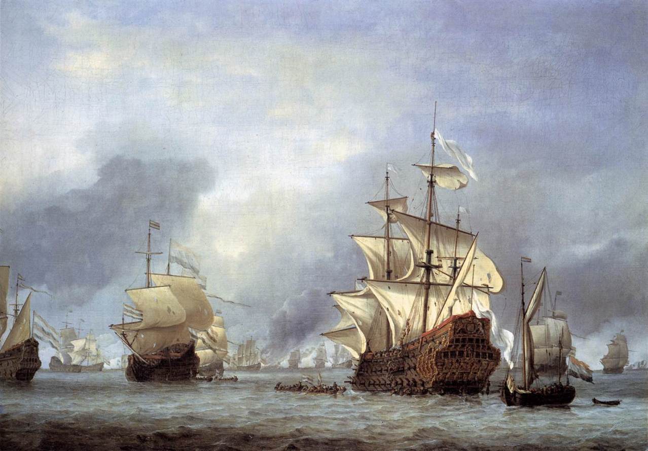 The Capture of the ‘Royal Prince’, 13 June 1666, vintage artwork by Willem van de Velde the Younger, 12x8" (A4) Poster