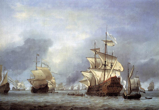 The Capture of the ‘Royal Prince’, 13 June 1666, vintage artwork by Willem van de Velde the Younger, 12x8" (A4) Poster