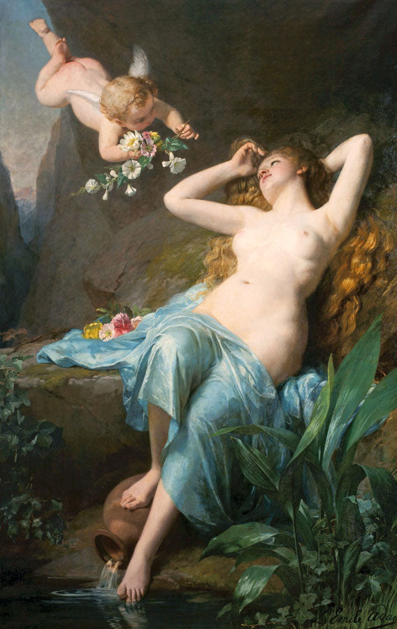 The Love of the Nymph, vintage artwork by Louis-Emile Adan, 12x8" (A4) Poster