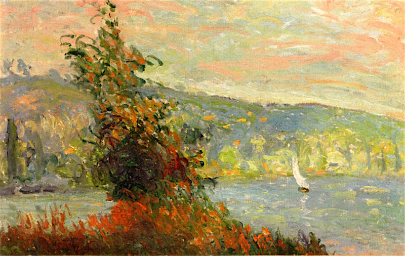 Sailboat on the Seine near Rouen, vintage artwork by Robert Antoine Pinchon, 12x8" (A4) Poster