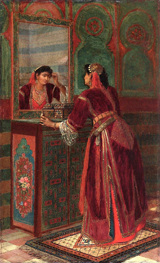 A Moorish Coquette, Algiers, vintage artwork by Jan Baptist Huysmans, 12x8" (A4) Poster