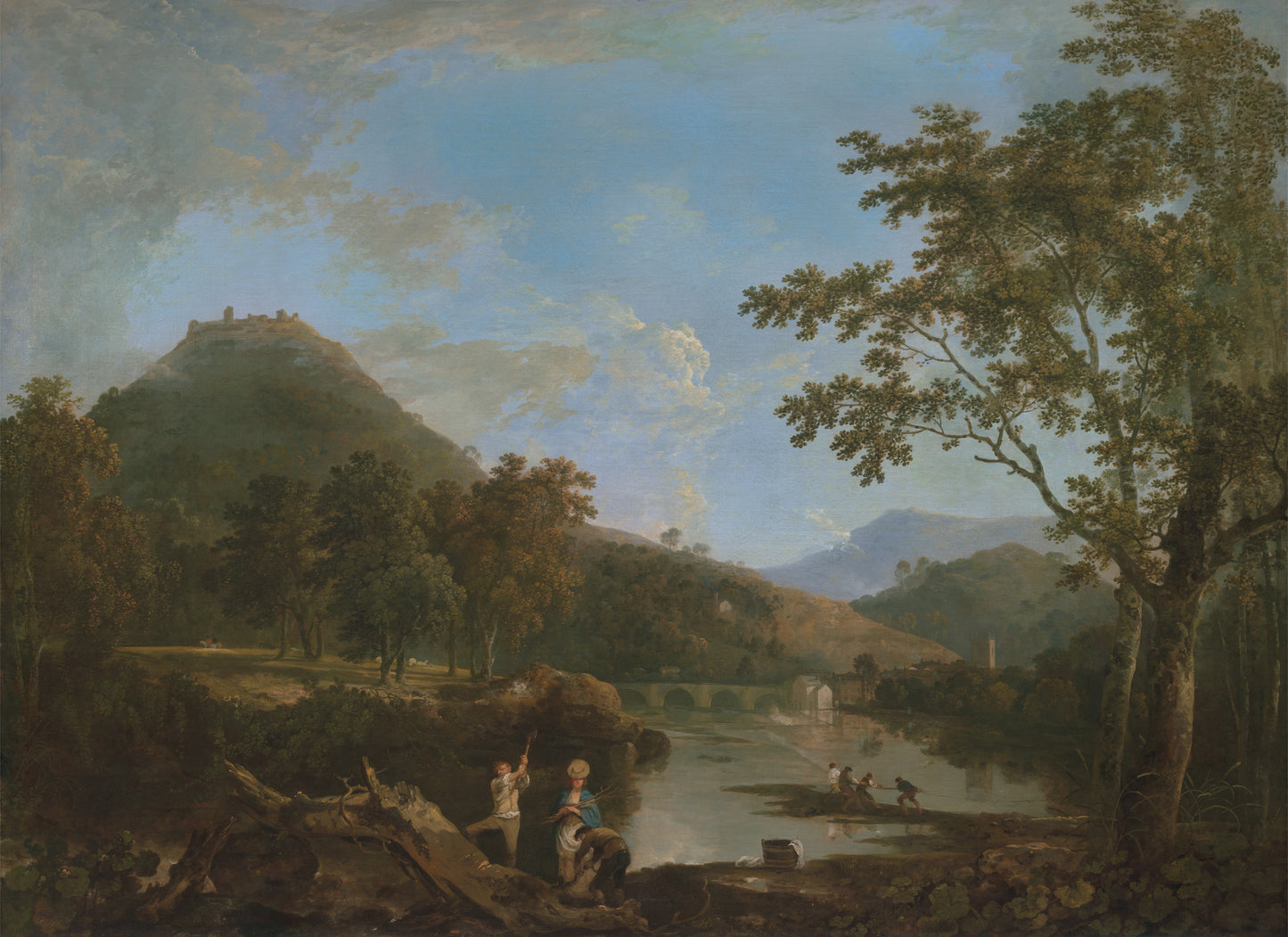 Dinas Bran from Llangollen, vintage artwork by Richard Wilson, R. A., 12x8" (A4) Poster