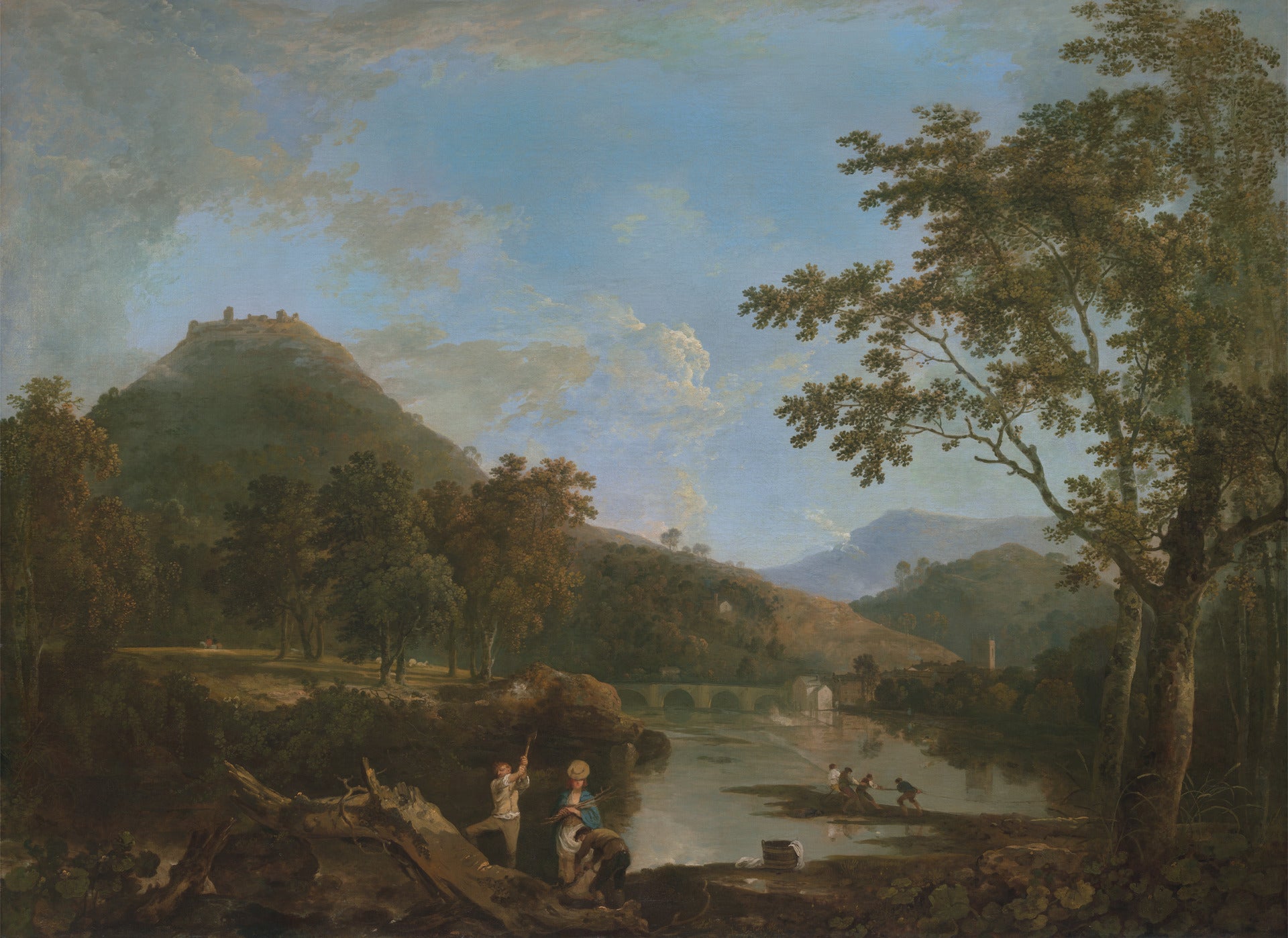 Dinas Bran from Llangollen, vintage artwork by Richard Wilson, R. A., 12x8" (A4) Poster