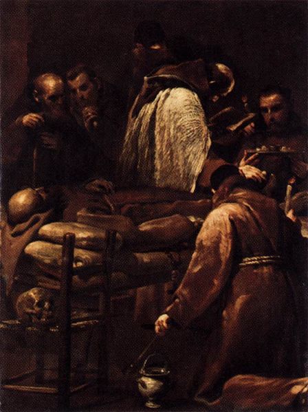 The Seven Sacraments:  Extreme Unction, vintage artwork by Giuseppe Maria Crespi, 12x8" (A4) Poster