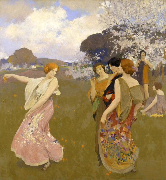 Spring Dance, vintage artwork by Arthur Matthews, 12x8" (A4) Poster