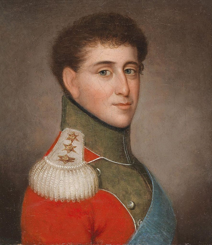 Portrait of Crown Prince Christian Frederik of Denmark, vintage artwork by Friedrich Carl Groger, 12x8