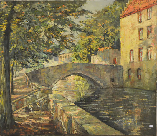 Sunshine and Bridge, vintage artwork by Paul LeDuc, 12x8" (A4) Poster