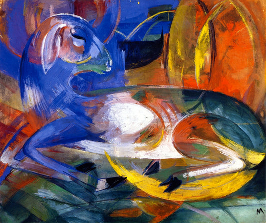 Blue Lamb, vintage artwork by Franz Marc, 12x8" (A4) Poster