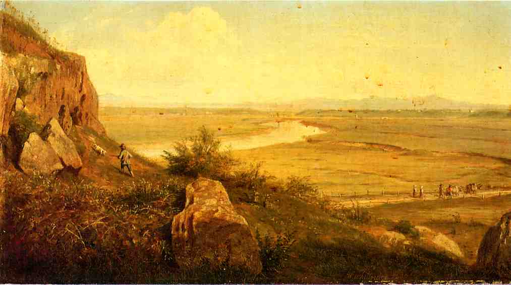 A Hunter in a Landscape, vintage artwork by Thomas Worthington Whittredge, A3 (16x12") Poster Print