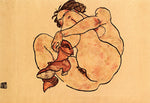 Crouching Woman, vintage artwork by Egon Schiele, 12x8" (A4) Poster
