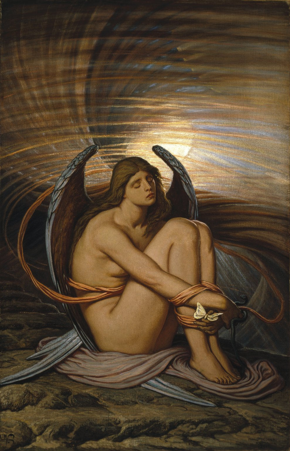 Soul in Bondage, vintage artwork by Elihu Vedder, 12x8" (A4) Poster