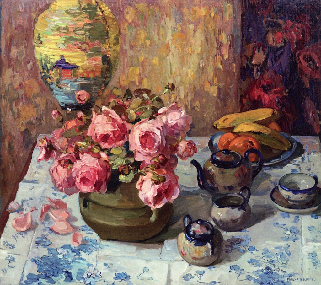 Roses on a Tea Table by Franz Bischoff,A3(16x12")Poster