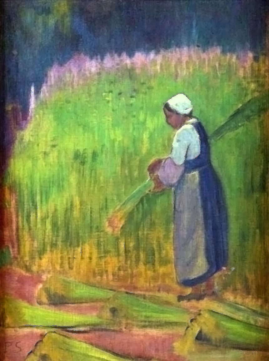 Bretonne aux Roseaux, vintage artwork by Paul Serusier, 12x8" (A4) Poster