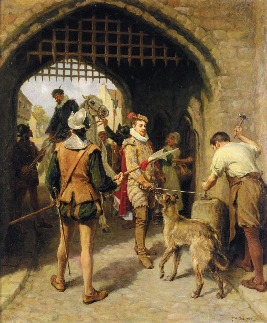 The City Gate, vintage artwork by Ralph Hedley, 12x8" (A4) Poster
