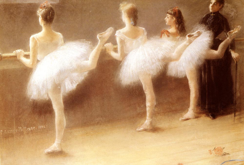 At The Barre, vintage artwork by Pierre Carrier-Belleuse, 12x8" (A4) Poster