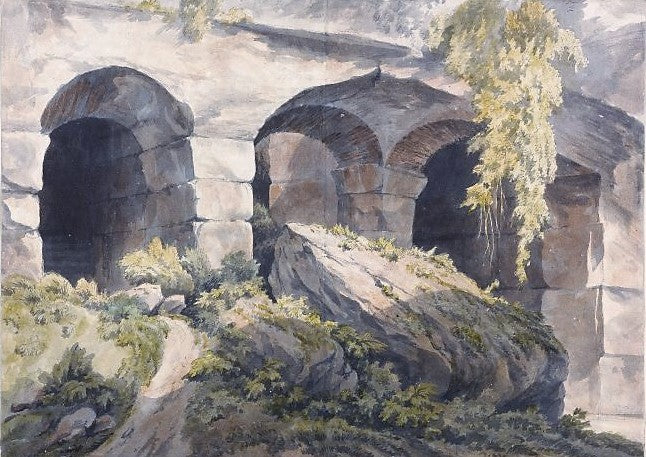 Details of Stonework in the Colosseum, vintage artwork by John Warwick Smith, 12x8" (A4) Poster