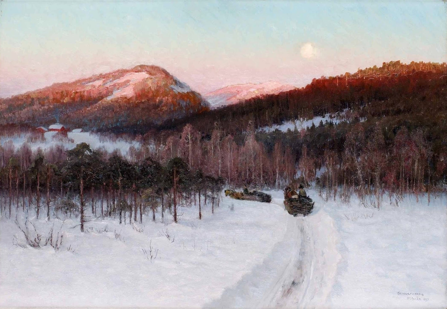 The Sleigh Ride by Anshelm Schultzberg,A3(16x12")Poster