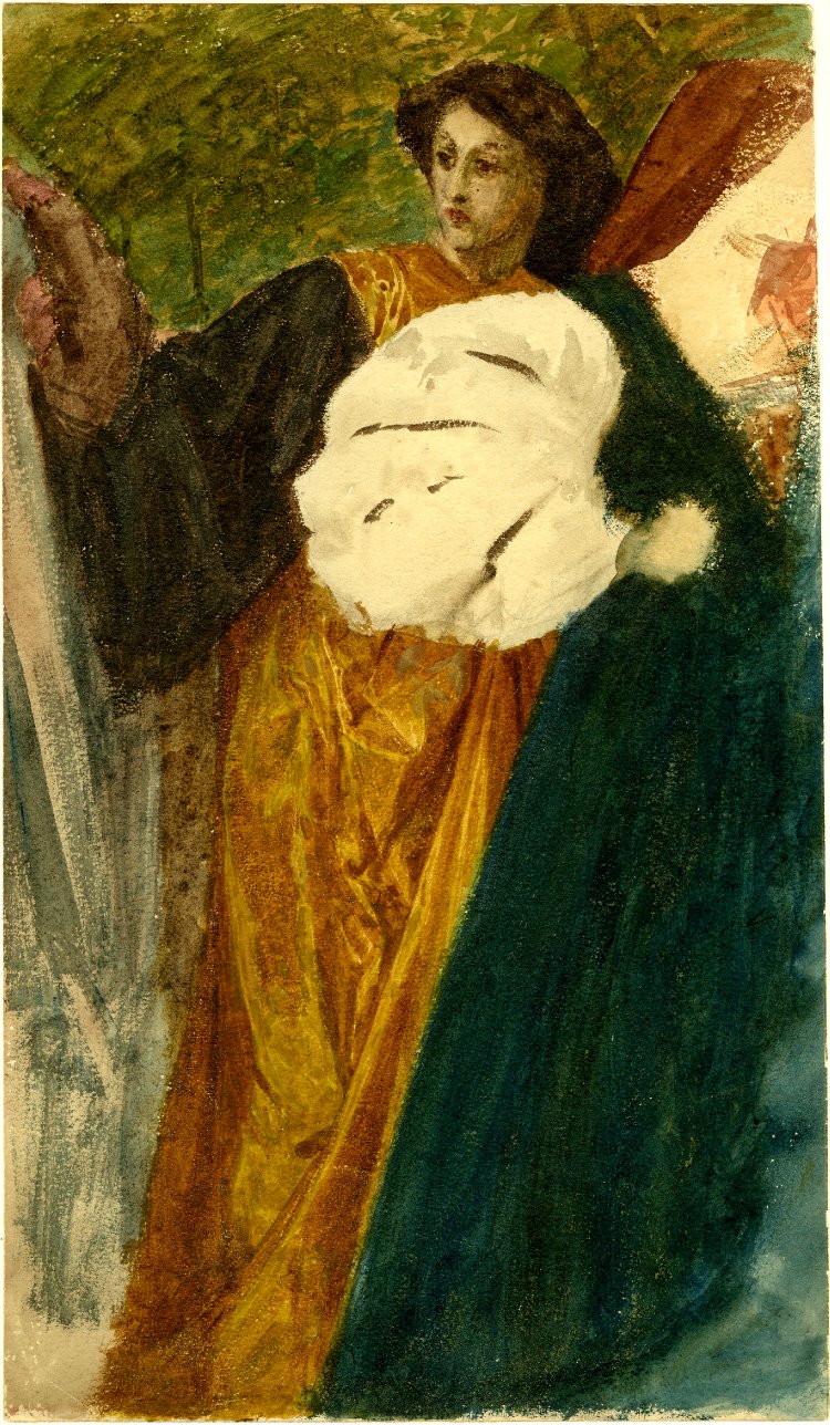 Study for "The Bride and Daughters of Jerusalem", vintage artwork by Henry Holiday, 12x8" (A4) Poster