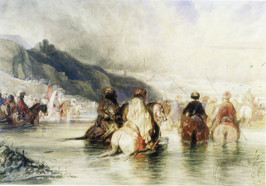 Crossing the River, vintage artwork by Alexandre-Gabriel Decamps, A3 (16x12") Poster Print