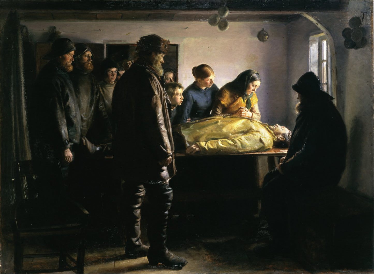The Drowned Fisherman, vintage artwork by Michael Peter Ancher, 12x8" (A4) Poster