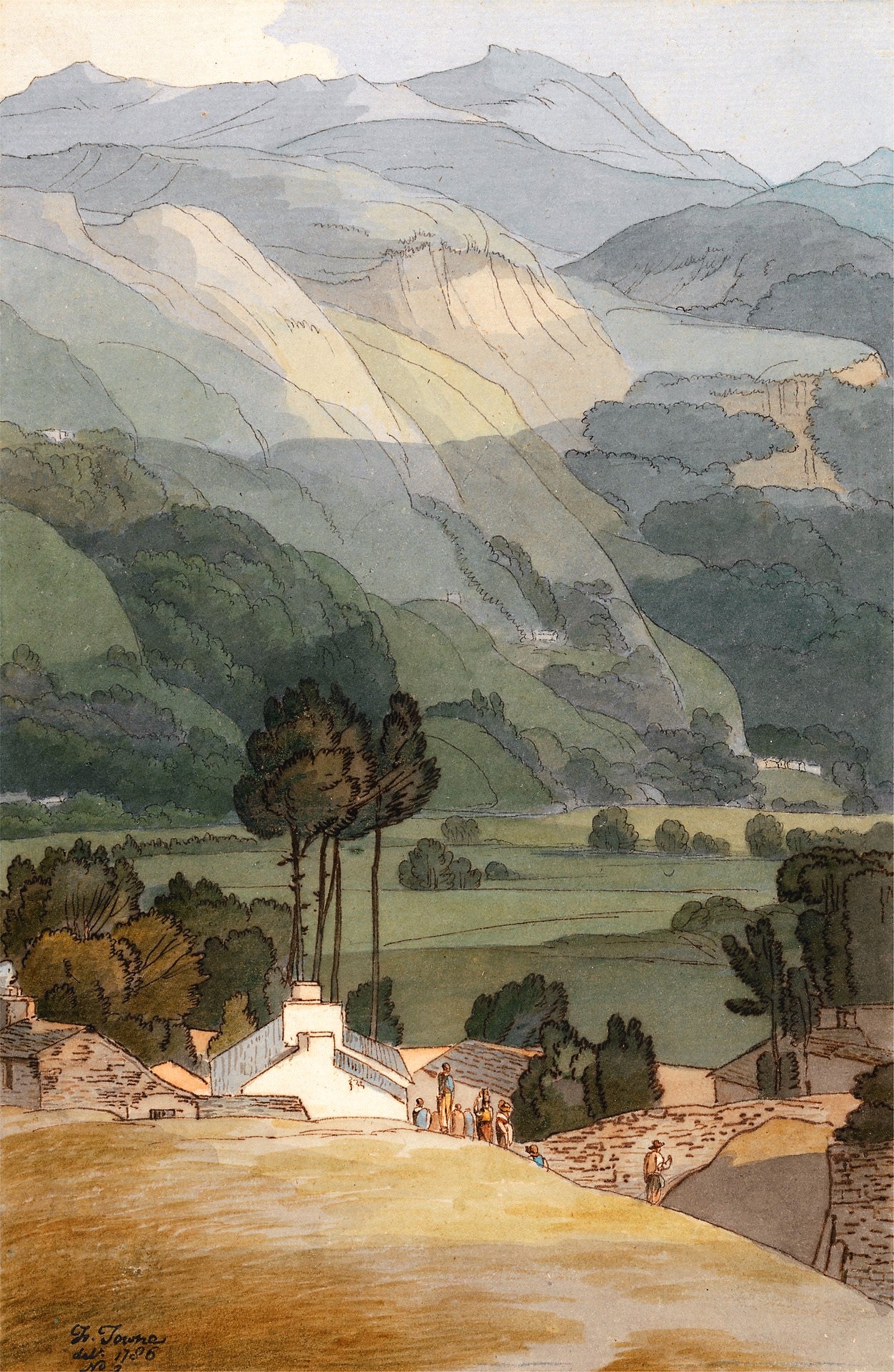 Ambleside, vintage artwork by Francis Towne, 12x8" (A4) Poster