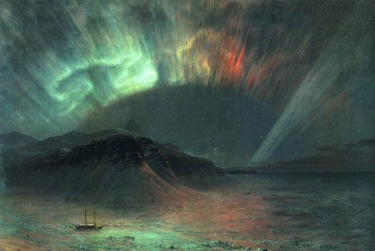 Aurora Borealis, vintage artwork by Frederic Edwin Church, 12x8" (A4) Poster