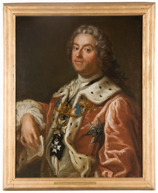 Carl Gustaf Tessin, vintage artwork by Olof Arenius, 12x8" (A4) Poster