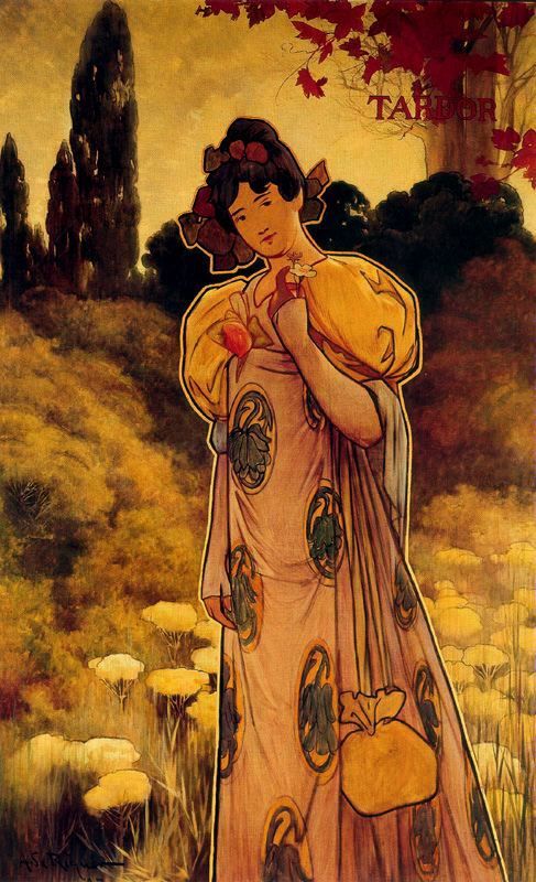 The Seasons - Autumn, vintage artwork by Alexandre de Riquer, 12x8" (A4) Poster