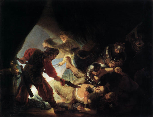 The Blinding of Samson, vintage artwork by Rembrandt van Rijn, 12x8" (A4) Poster