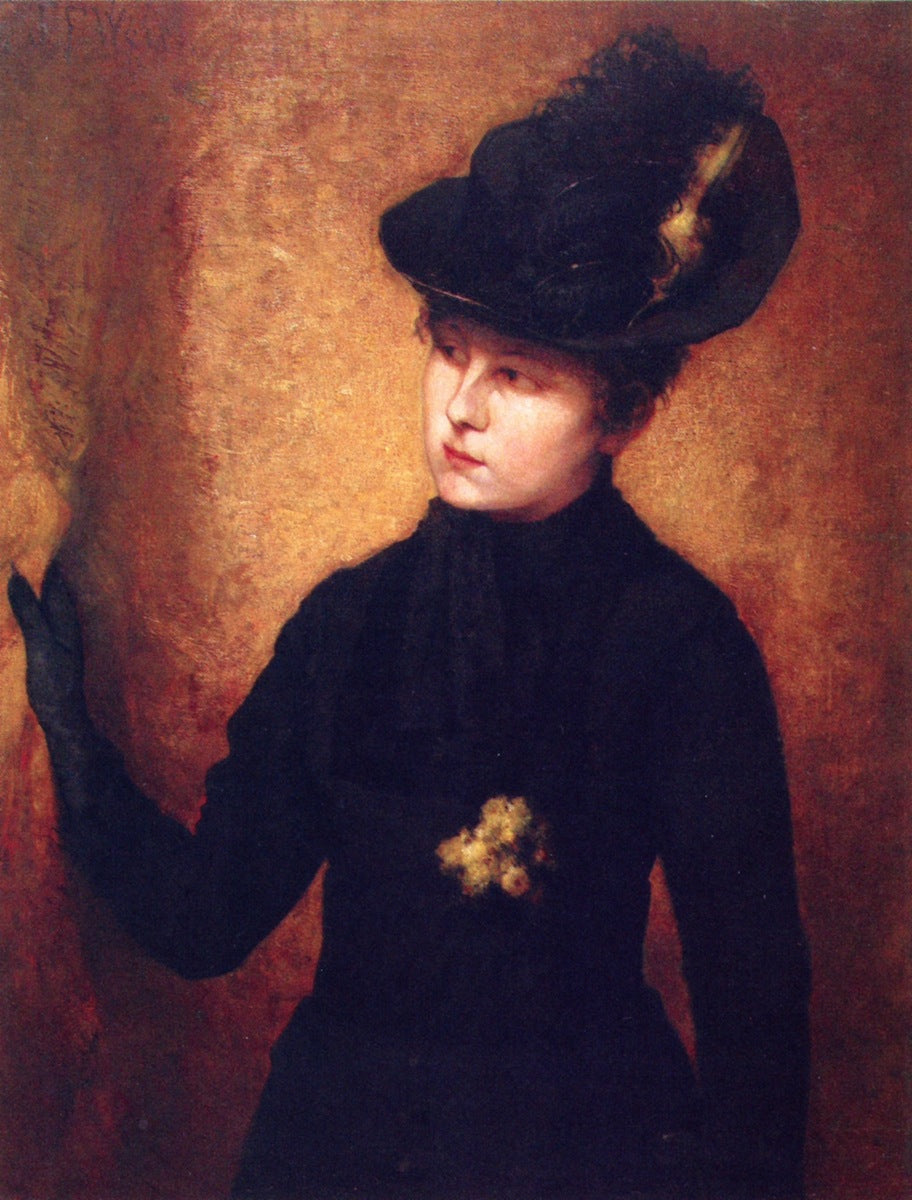 A Study in Black and Gold, vintage artwork by John Ferguson Weir, 12x8" (A4) Poster