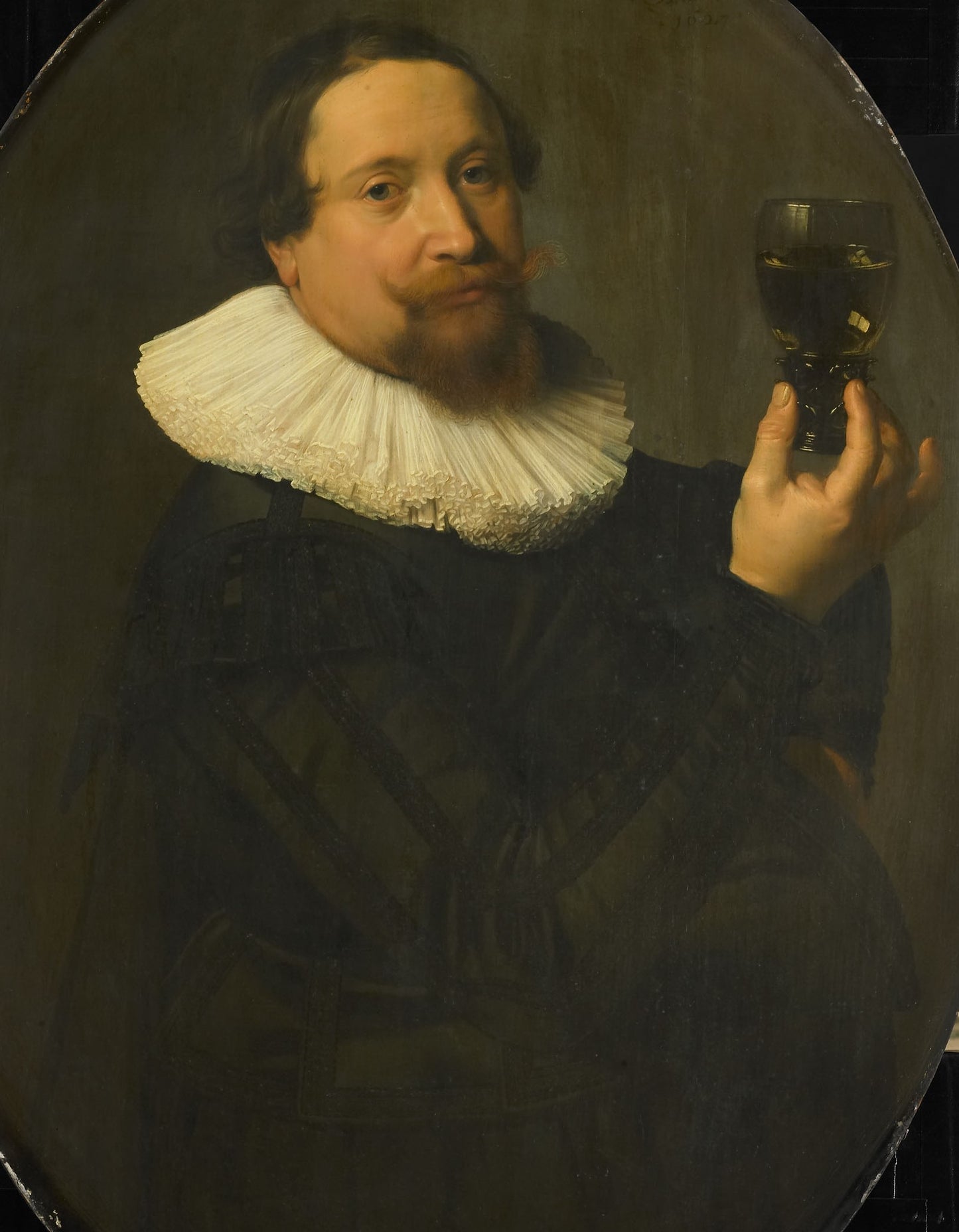 Portrait of Maerten Rey, Wine Merchant, vintage artwork by Nicolaes Eliasz. Pickenoy, 12x8" (A4) Poster