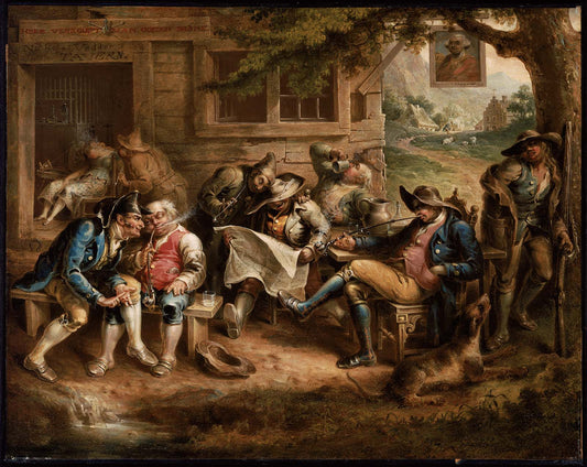 Rip van Winkle and His Companions at the Inn Door of Nicholas Vedder, vintage artwork by John Quidor, A3 (16x12") Poster Print