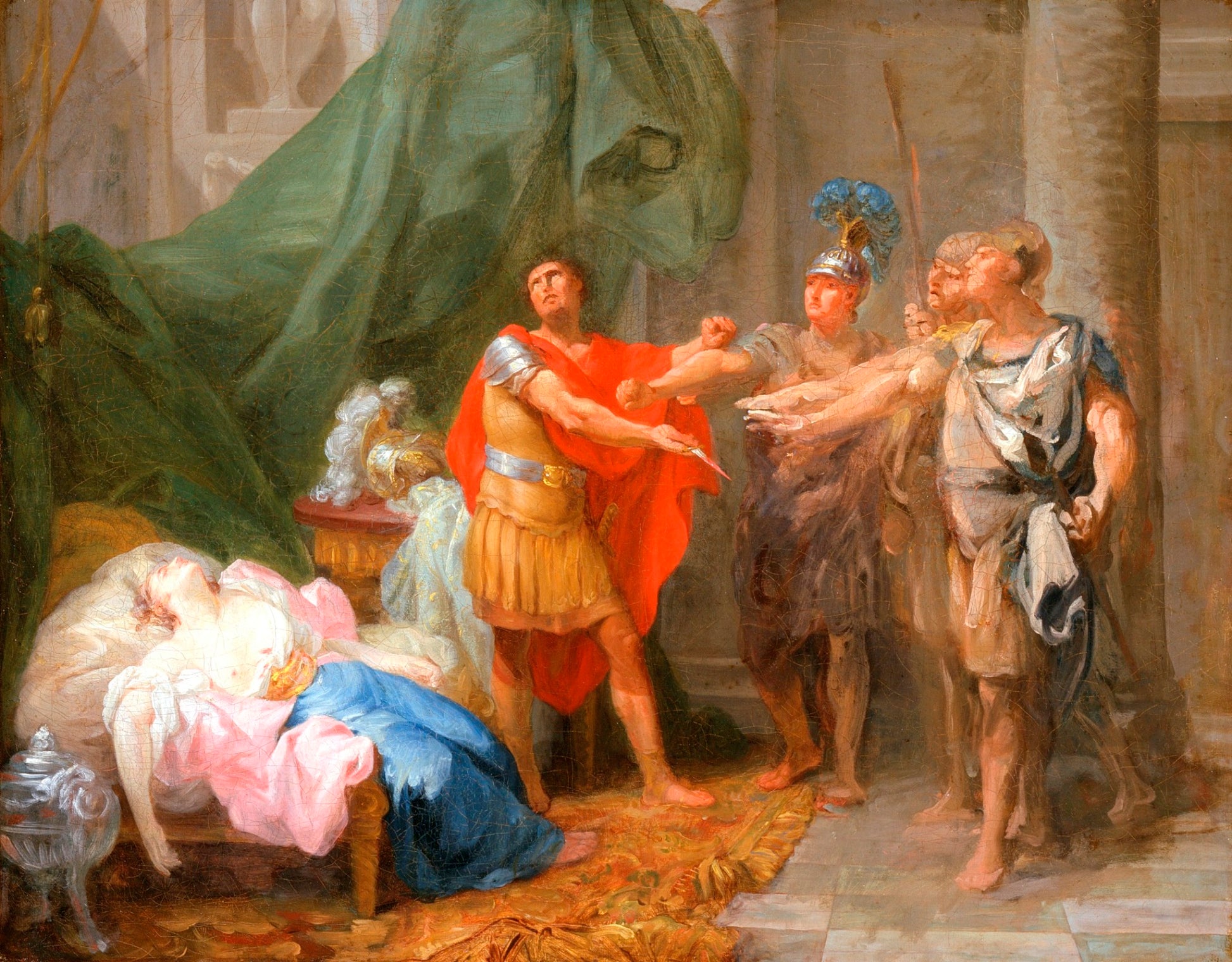 The Oath of Brutus (study), vintage artwork by Jacques-Antoine Beaufort, 12x8" (A4) Poster