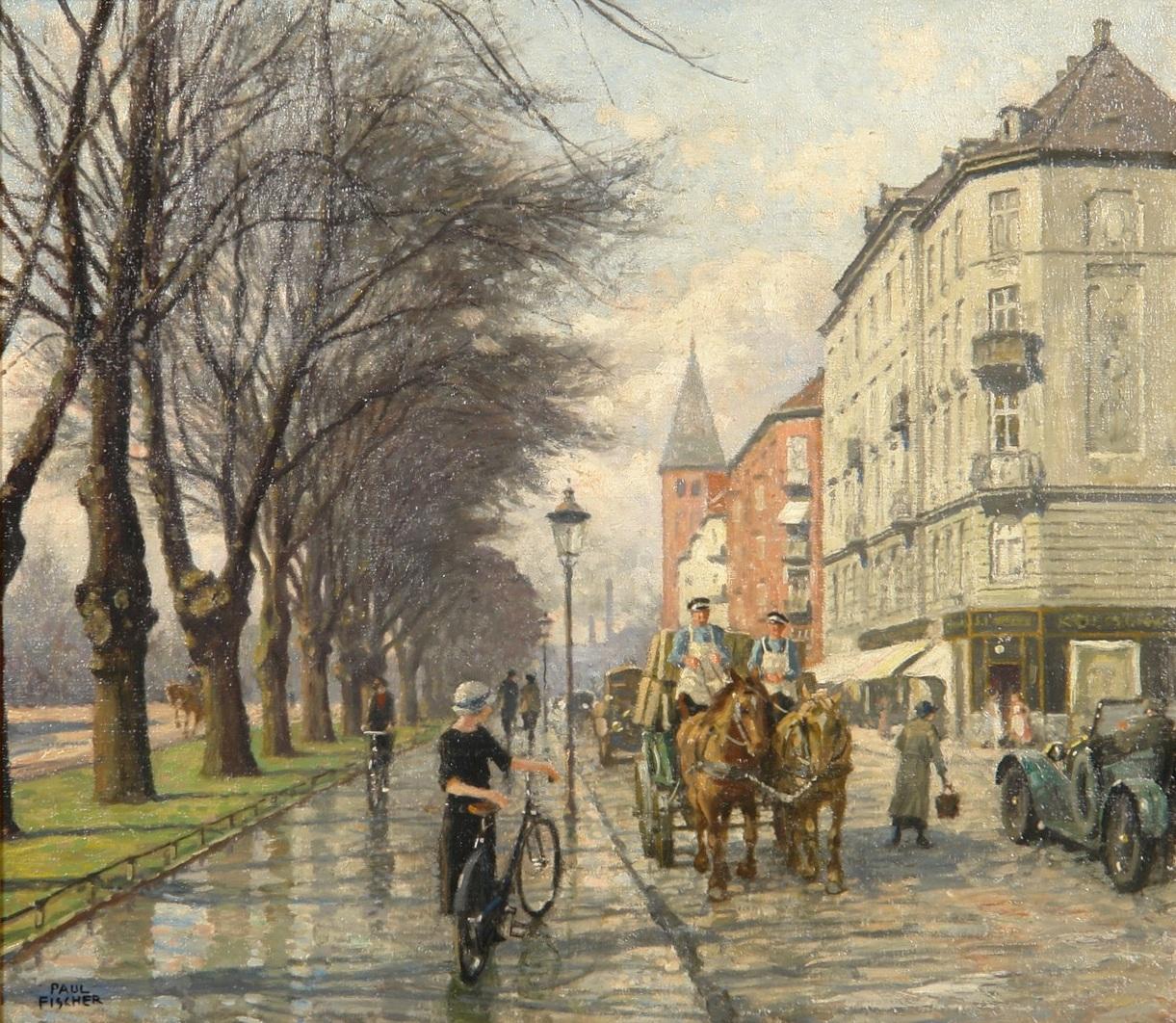 vej looking towards Vibenhus Runddel by Paul-Gustave Fischer,A3(16x12")Poster