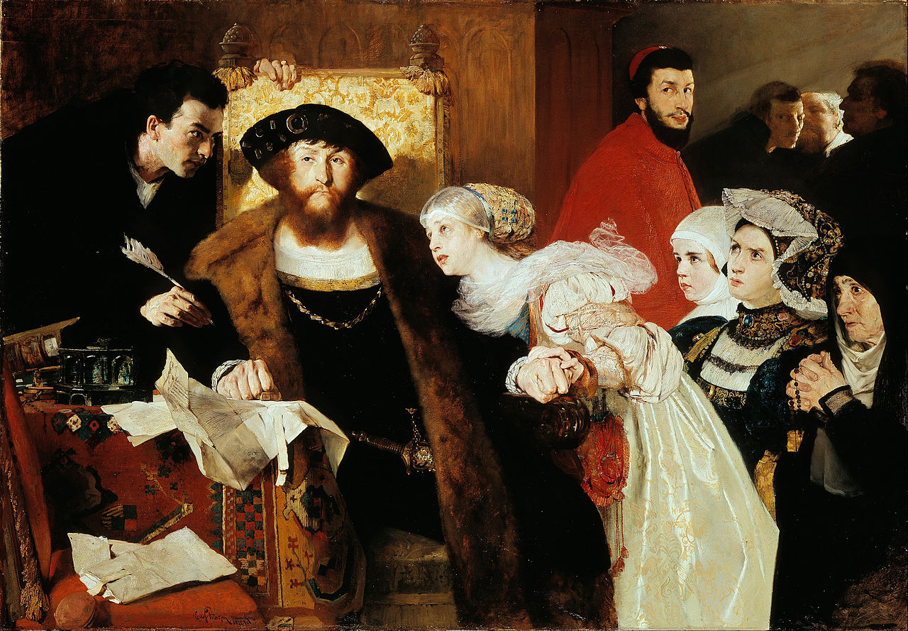 Christian II Signing the Death Warrant of Torben Oxe, vintage artwork by Eilif Peterssen, 12x8" (A4) Poster