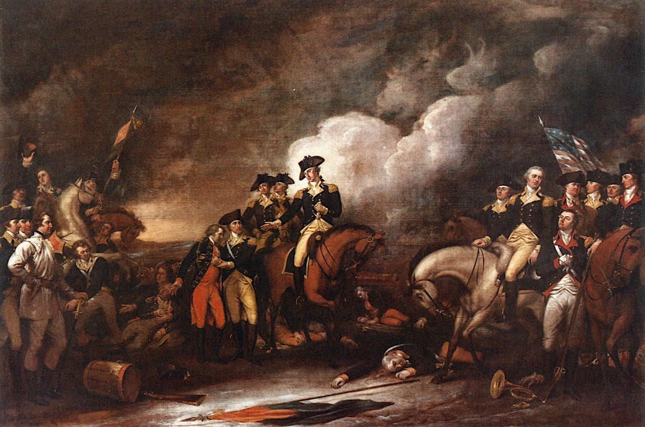 The Capture of the Hessians at Trenton, December 26, 1776, vintage artwork by John Trumbull, 12x8" (A4) Poster