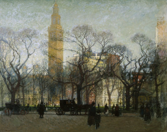 Madison Square in the Afternoon, vintage artwork by Paul Cornoyer, 12x8" (A4) Poster