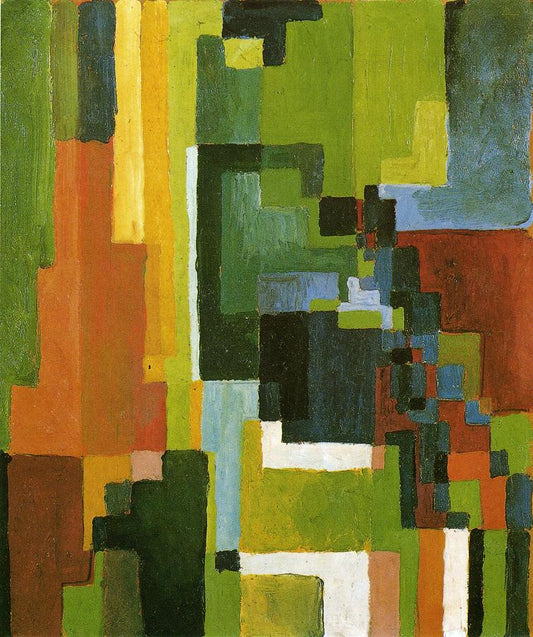 Colored Forms II, vintage artwork by August Macke, 12x8" (A4) Poster