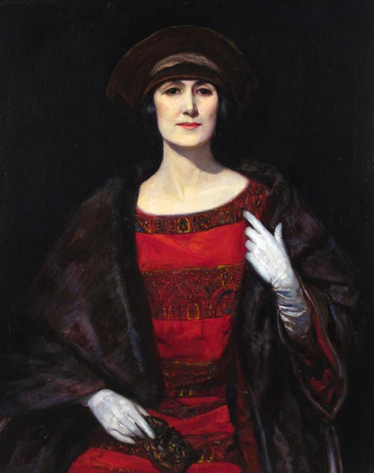 Portrait of a lady in a Fur Shawl by John Henry Amshewitz,16x12(A3) Poster