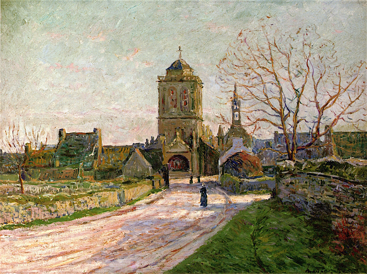 Arrival at Locronan, Finistere, Winter Sun by Maxime Maufra,A3(16x12")Poster