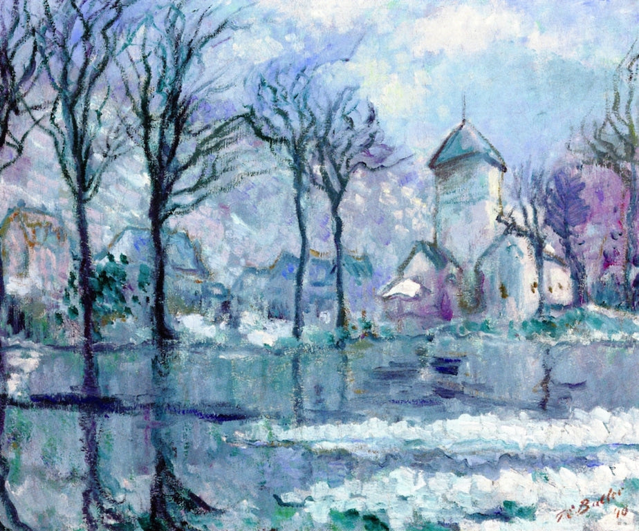 The Mill in the Flood, Giverny by Theodore Earl Butler,A3(16x12")Poster