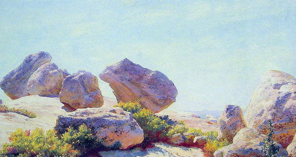 Boulders on Bear Cliff, vintage artwork by Charles Courtney Curran, 12x8" (A4) Poster