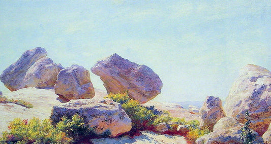 Boulders on Bear Cliff, vintage artwork by Charles Courtney Curran, 12x8" (A4) Poster