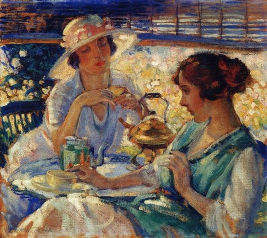 Two Women having Tea by Frank H. Desch,16x12(A3) Poster