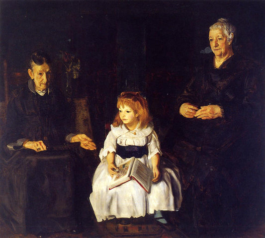 Elinor, Jean and Anna, vintage artwork by George Wesley Bellows, 12x8" (A4) Poster